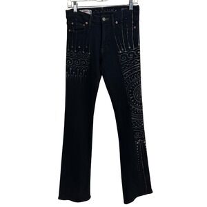 Red Engine Garnet Bleached Mandala Graphic Bootcut Jeans Size 28
